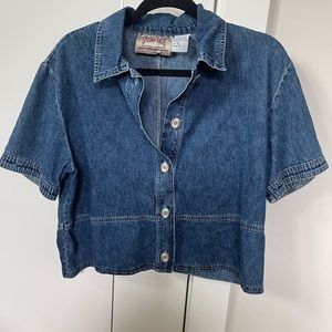 Vintage denim jean crop top size 12 L